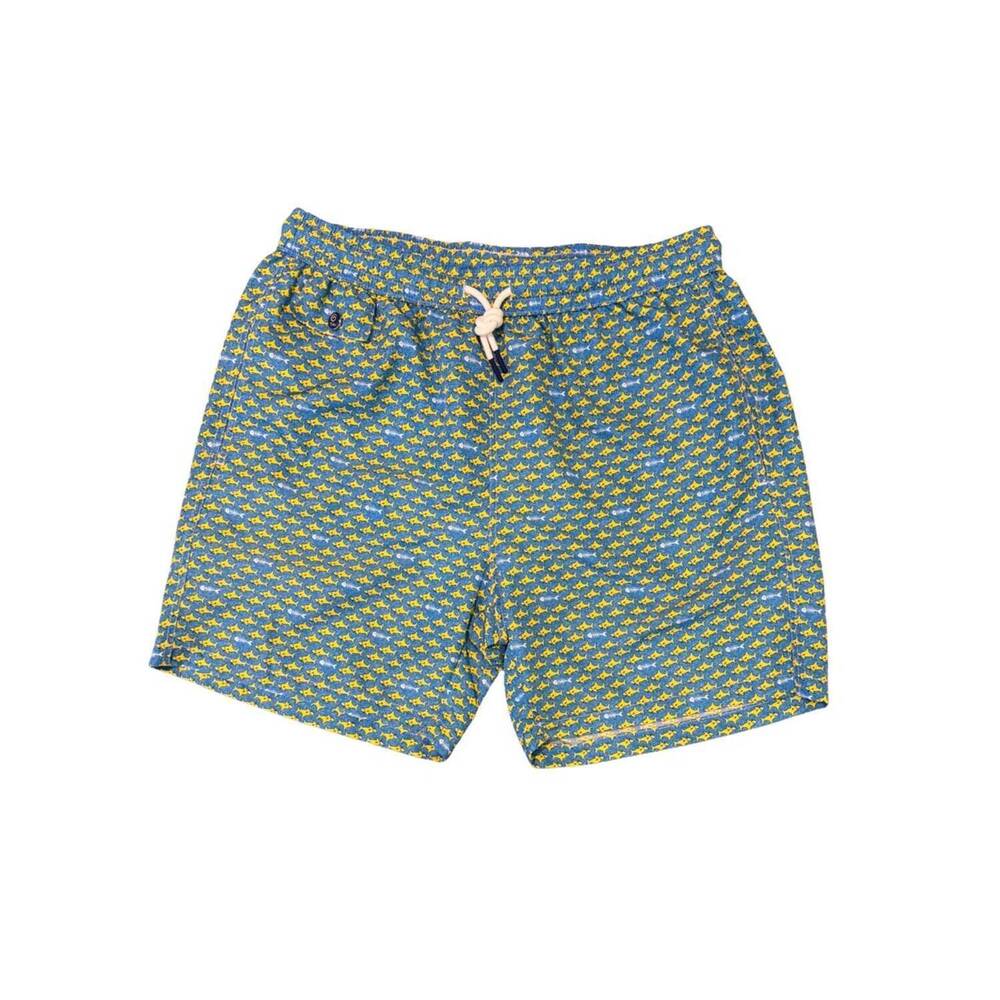 NEW TIKI men's fish bones swim shorts in blue mix